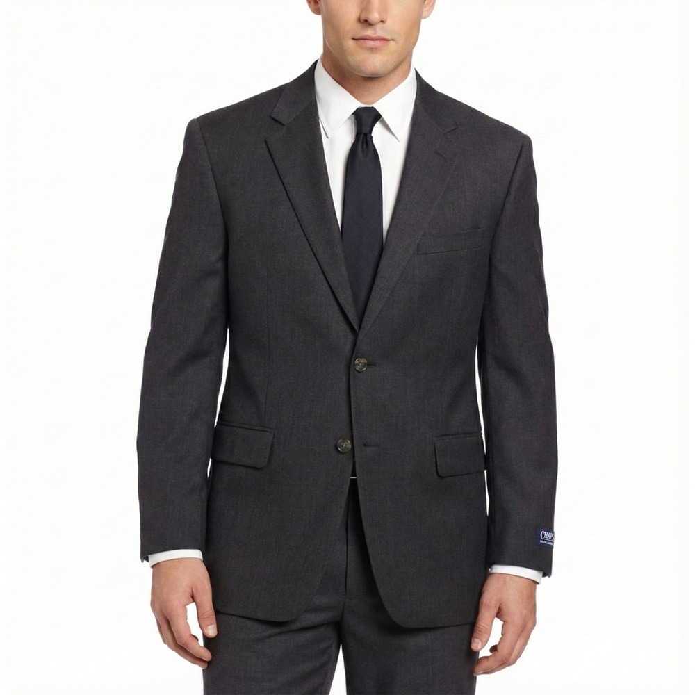 Chaps Ralph Lauren Men's 43R Charcoal Pinstripe Wool Blend Suit Jacket Blazer